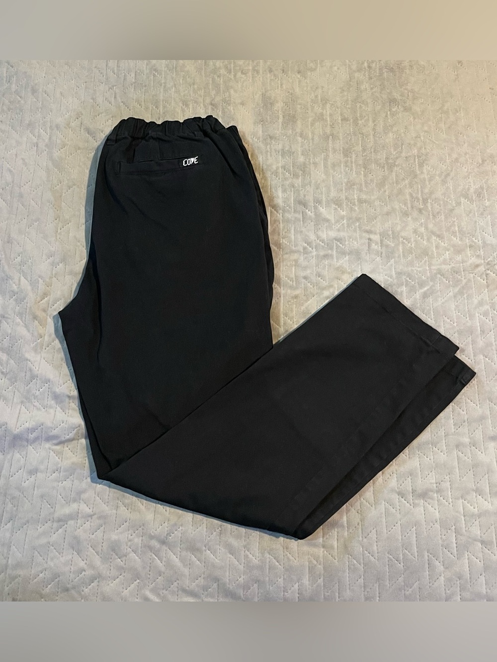 COVE elastic waist pants mens 34x31 pre-owned condition black